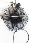 Preview: Gothic Haarschmuck „Black flower“ mit Tüll & Federn